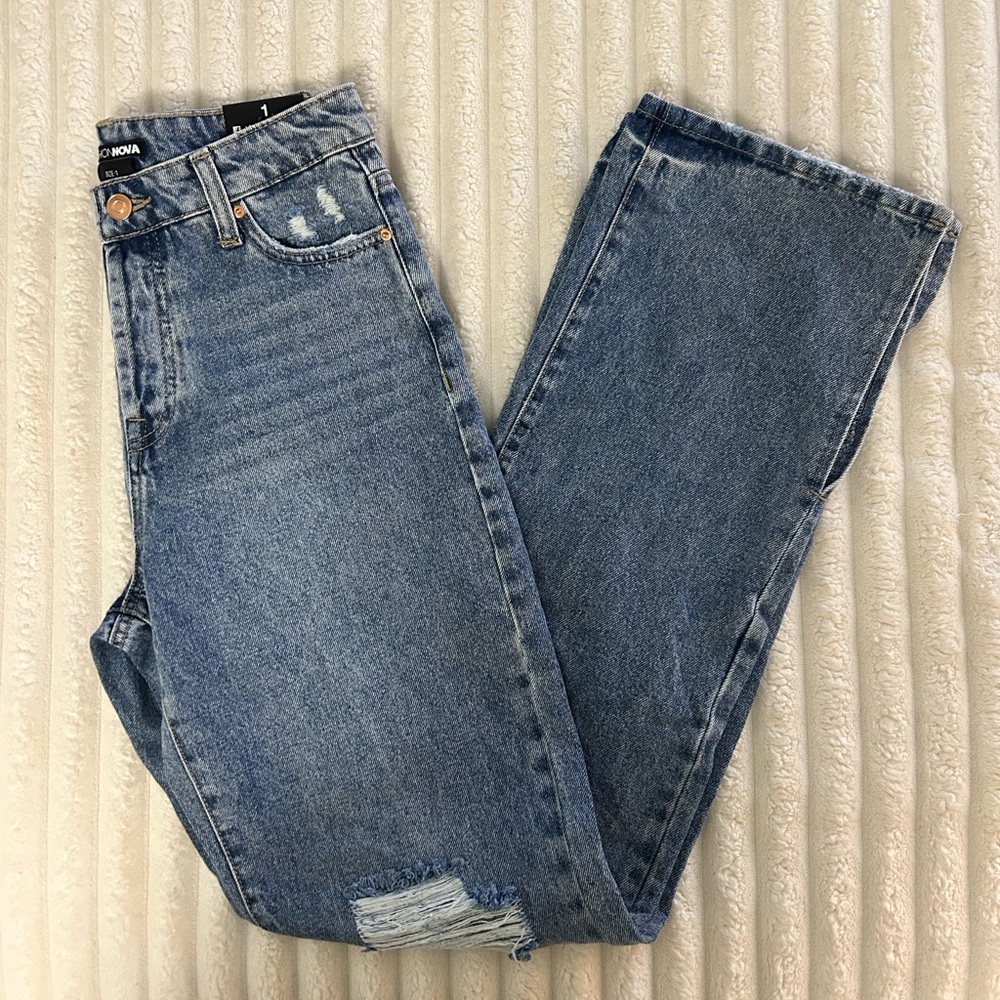 Fashion Nova Blue Straight Leg Jeans